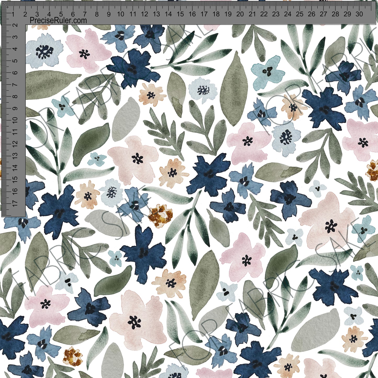 Load image into Gallery viewer, Indigo Floral on White- Wolf &amp;amp; Rabbit Design - Custom Pre-order
