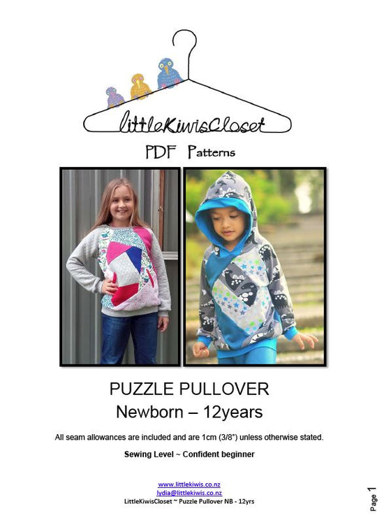 Puzzle Pullover -NB -12Yrs - Little Kiwis Closet