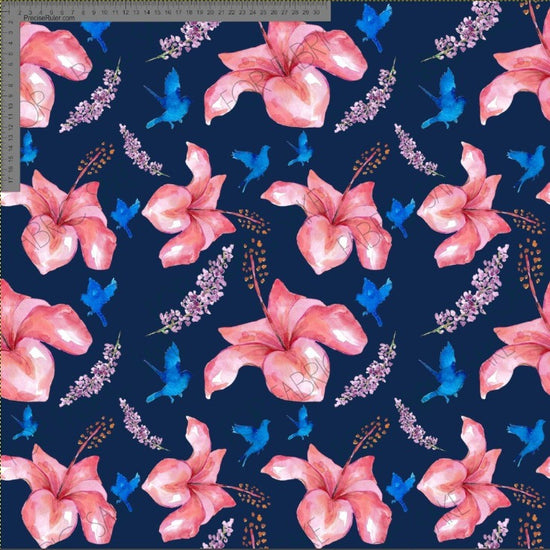 Hibiscus and birds - Fiona Clarke Design- Custom Pre Order