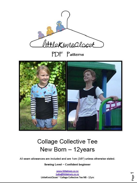 Collage Collective Tee-NB -12Yrs - Little Kiwis Closet