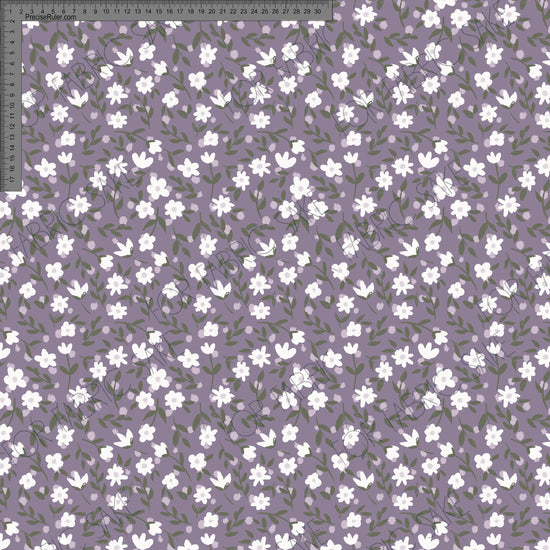 Ditsy Floral on Purple- Ashleigh Fish - Custom Pre Order