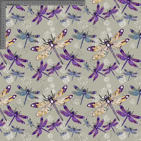 Dragonflies with swirls on green-grey - Sarah McAlpine Art- Custom Pre Order