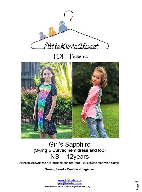 Girl's Sapphire Dress- NB-12 Years - Little Kiwis Closet