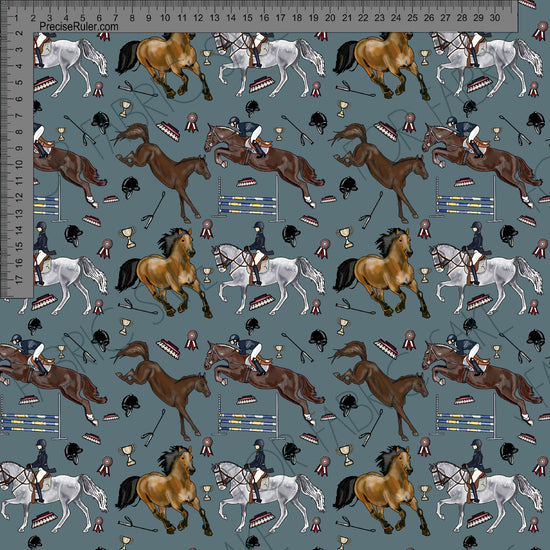 Load image into Gallery viewer, Horses on Blue Green Single layer - Sarah McAlpine Art- Custom Pre Order

