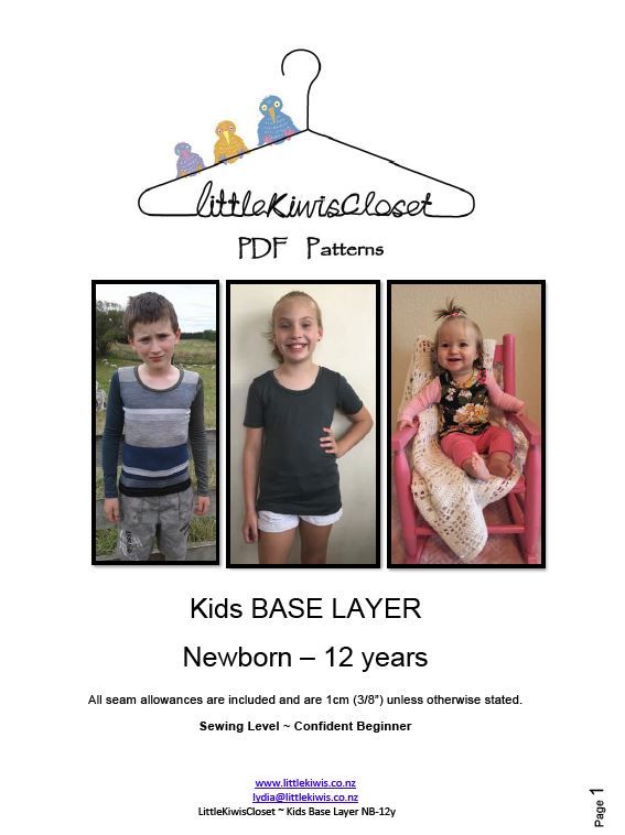Kids Base Layer-NB -12Yrs - Little Kiwis Closet