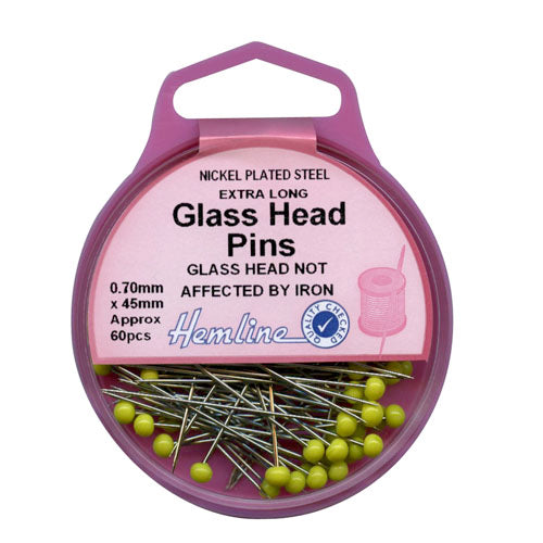 Extra Long Glass Head Quilting Pins - 45mm