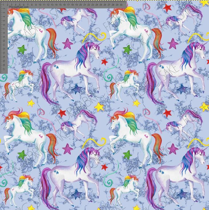 Load image into Gallery viewer, Unicorns on blue Glitter - Fiona Clarke Design- Custom Pre Order
