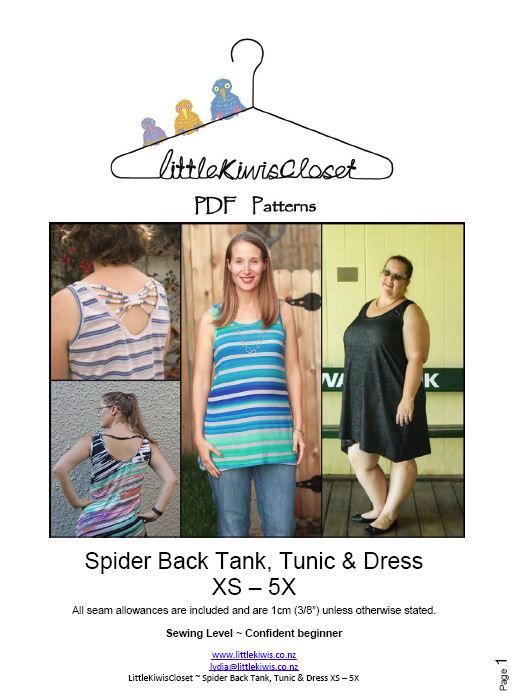 Women's Spider back tack, tunic and dress- XS - 5X - Little Kiwis Closet