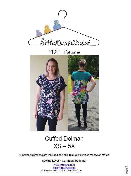 Women's Cuffed Dolman- XXS - 5X - Little Kiwis Closet