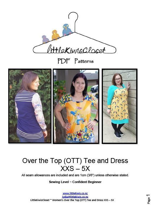 Women's OTT Tee and Dress- XXS - 5X - Little Kiwis Closet