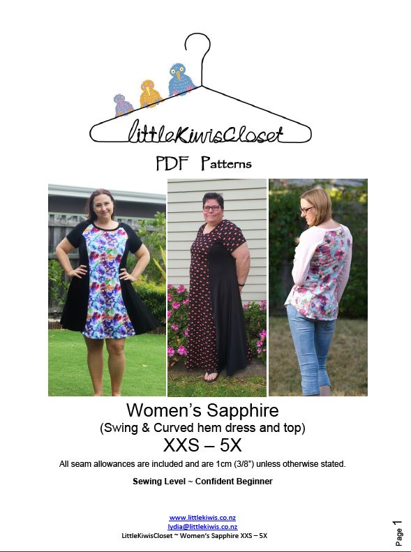 Women's Sapphire Dress- XXS - 5X - Little Kiwis Closet