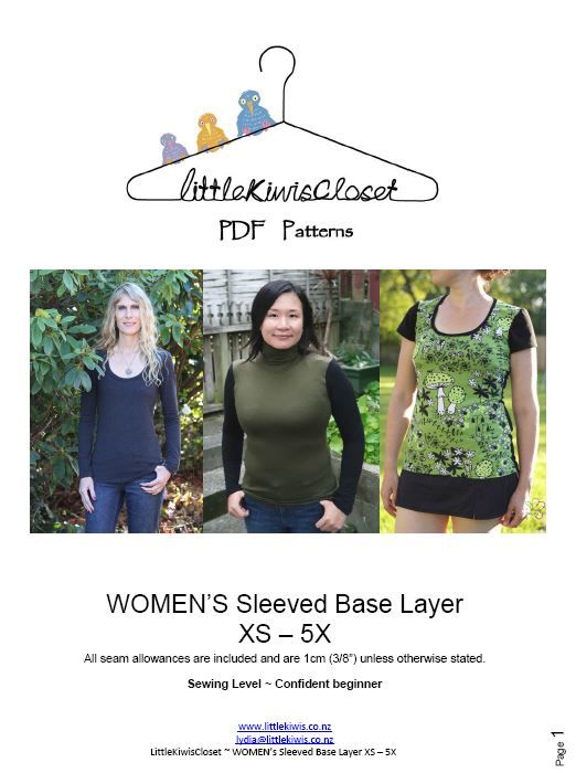 Women's Sleeved Base layer- XS - 5X - Little Kiwis Closet